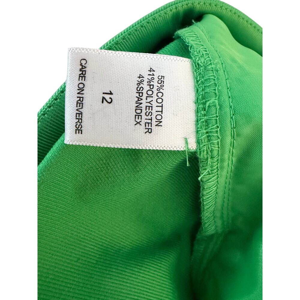 7th Avenue Design Studio Green Ankle Pants Size 12 Stretch Career Crop Slim Fit - Picture 6 of 9